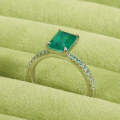wholesale S925 Sterling Silver 6*8 Green Zircon Ins Style Daily Minimalist Versatile Ring for Women-0-2