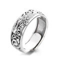 wholesale S925 Sterling Silver Retro National Tide Dragon Pattern Design Ring, Soaring Dragon Across the Seas Ethnic Style Bold Trendy Index Finger Ring-0-4