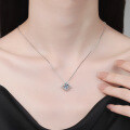 925 Sterling Silver 1-Carat Moissanite Square Pendant Necklace-0-2