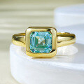 wholesale S925 Sterling Silver Astor Cut 7*7mm Aquamarine Ring, Minimalist, Suitable for, New Style byJewelry-0-5