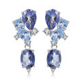wholesale S925 Silver Luxury Designer Gemstone Earrings for Banquets with High-End Feel, Natural Topaz Earrings-0-5