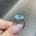 Sterling Silver Paraiba-Inspired Cultured Gemstone Ring and Earrings Set-0-0