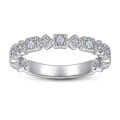 wholesale S925 Sterling Silver Zircon Single Row Diamond Ring for Women, European and American Style Fashion Ring, Tail Ring-0-5