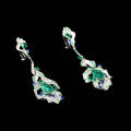 wholesale Gold Plated 925 Silver Muzo Green High-Carbon Diamond Earrings, Fashion Jewelry, Light Luxury Niche Versatile Accessories for Women-0-2