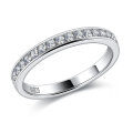 wholesale 925 Sterling Silver Plated with 18K Gold, Cross-Border New Moissanite Ring, Channel-Set Moissanite Eternity Band, Fashionable Moissanite Jewelry-0-4
