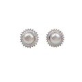 wholesale S925 Sterling Silver Sunflower Freshwater Pearl Earrings, Fashionable, Elegant, and Minimalist Design with a Premium Feel-0-4