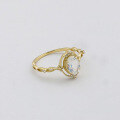 wholesale 9K Gold French Light Luxury Retro Niche-style Moonstone Hollow-out Ring-0-2