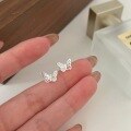 wholesale S925 Sterling Silver Sleeping No Need to Remove Small Butterfly Earrings Women Korean Summer New Versatile Earrings Jewelry-0-3