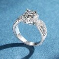wholesale S925 Sterling Silver Wholesale 1-carat Moissanite Lace Square Ring for Women, High-end Silver Jewelry Accessories-0-3