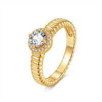 wholesale S925 Silver Four-Prong Setting 05 Carat Moissanite Ring Cross-Border Europe and America New Vintage Palace Style High-End-Silver inlaid with main stone Moissanite---white gold 7