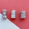 wholesale 999 Silver Jewelry Components: Fu Character, Lotus, Twist Spacer Beads, Zhajilamu Barrel Beads for DIY Bracelet String Accessories-0-3