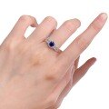 wholesale S925 Silver New Simulated Royal Blue 5*5mm Wide Square Ring for Women, Simple Engagement Ring-0-4