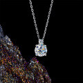 S925 Silver Moissanite Snake Year Pendant Necklace for Women-0-1