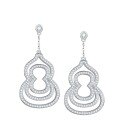 wholesale S925 Sterling Silver New Popular Chinese Style Gourd Earrings Moissanite Long Pave Diamond Advanced Earrings-0-0