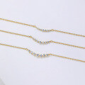 wholesale S925 Silver Short Double-row Zircon Inlaid Necklace, Women's Minimalist Layering Collarbone Chain, Autumn Winter Sweater Pendant-0-2