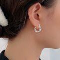 wholesale S925 Silver Wavy Earrings for Women, Korean High Fashion Spring Summer New Ins Trendy Elegant French Ear Clasp Earrings-0-4