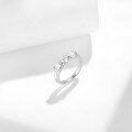 wholesale Silver Plated Gold, 50mm Round Moissanite Three-Stone Minimalist Ring for Women, Versatile Ins Style-0-2
