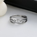 wholesale S925 sterling silver vintage letter "love you" ring, ins Ruili magazine style versatile fashion index finger ring-0-1