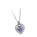 wholesale S925 Silver New Style 8*8mm Lavender Purple Ice-Cut Heart Pendant Live Selling Hot Item-0-4