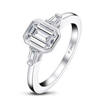 S925 Sterling Silver Square Zircon Ring, Cross-border Supply, Flashy & Minimalist Style-U-size [Clearance Sale with Free Shipping] Mozzarella  US Size 5