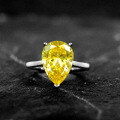 wholesale Metal material: 925 silver, 45ct yellow high-carbon diamond, pear-shaped 10*14 engagement ring, hot sale in Europe and America by ShiPei Jewelry-0-8