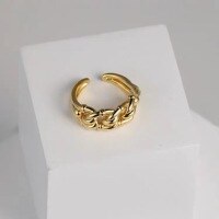 wholesale Sterling Silver Twist Ring for Women with Light Luxury Feel, Micro-Paved Zircon, Niche Design, Adjustable Open Knuckle Ring-Copper platinum plated Adjustable opening