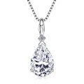 wholesale High-quality 925 silver D-color pear-shaped moissanite pendant with a niche design, luxurious teardrop-shaped necklace for the collarbone-0-4