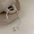 wholesale S925 Sterling Silver Minimalist Heart Bracelet for Women, Korean Style Simple and Versatile Small Design, Cold Tone Matching Heart-shaped Bangle-0-1