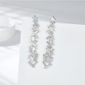 wholesale Gold Plated 925 Silver Graff Style 5A Simulated Emerald Cut Irregular Drop Earrings for Women-0-1