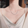 wholesale S925 Sterling Silver Minimalist Square Crushed Silver Chain Necklace, Fashionable Commuting Light Luxury Style with a Niche Design Sense-0-0