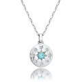 wholesale S925 Silver Druzy Necklace with a Light Luxury Hexagram Star Design and Surrounding Detailing-0-0