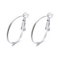 wholesale S925 Sterling Silver Cross-Border European and American Minimalist Large Hoop Ear Clasps, Ins Simple Style Versatile Earrings-0-4