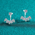 S925 Sterling Silver Full Moissanite Split Design Women's Earrings-0-0