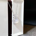 wholesale S925 Sterling Silver Exquisite Bottom-Sealed Pendant for Women, Bow Knot Cabochon Natural Chalcedony White Agate, Xiaohongshu Best-Seller Wholesale-0-3