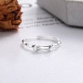 wholesale S925 Sterling Silver Minimalist Bamboo Joint Bamboo Leaf Nature-inspired Small Fresh Style Niche Versatile Open Adjustable Ring-0-3