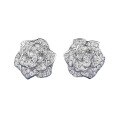 wholesale S925 Silver Full Diamond Small Camellia Rose Earrings for Women, Delicate and Versatile Style, Mu Jing Jewelry New Collection-0-4