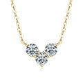S925 Silver Women's Heart Pendant Necklace with Moissanite-0-3