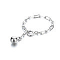 wholesale S925 Sterling Silver Beaded Chain Spring Adjustable Ring, Ins Design Elegant Women's Ring-0-4