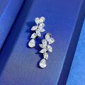 wholesale 925 Silver New High Carbon Diamond Earrings Drop 6*8mm White Diamond Stud Earrings Women Ins-0-3