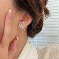 wholesale S925 Sterling Silver Minimalist Snowflake Stud Earrings for Women, Korean High-End Fashionable New Design Earrings-0-2
