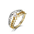 wholesale S925 Silver Gold-Plated with Natural Pearl and Vintage Lace Ring Set for Women-0-4