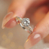 S925 Sterling Silver 1-Carat Royal Moissanite Ring for Women, Wedding, Luxury-1 carat [Zircon]  US No. 9 / Hong Kong No. 20