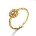 wholesale [14K Gold Plated 925 Sterling Silver Baroque Style Vintage Natural Topaz Round Ring for Women *-0-1