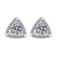 S925 Sterling Silver Moissanite Triangle Earrings-0-4