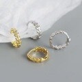 wholesale S925 Sterling Silver Leaf Minimalist Hoop Earrings, Fashionable Exquisite and Versatile Piece-0-3