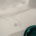Sterling Silver 1-Carat Moissanite Mermaid Tear Pendant Necklace-0-1