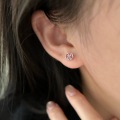 wholesale Sterling Silver S999 Minimalist Stud Earrings for Women, Small and Delicate Fresh Style, New Chinese-inspired Tiny Earrings, Trendy Ear Accessories-0-3