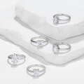 wholesale Classic petite and fresh 1-carat oval, heart, radiant, marquise, pear-shaped moissanite ring in [metal material] for women's engagement-0-1