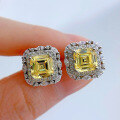 wholesale 925 Silver Zhuo Zhifan Jewelry New Retro Square High Carbon Diamond Stud Earrings 7*7 Diamond Earrings Cross-Border E-Commerce-0-2