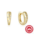 wholesale 925 Sterling Silver with Diamond Accent Chain Style Hoop Earrings, European and American Design-0-14